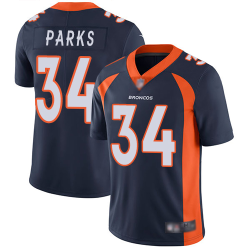 Men Denver Broncos #34 Will Parks Navy Blue Alternate Vapor Untouchable Limited Player Football NFL Jersey